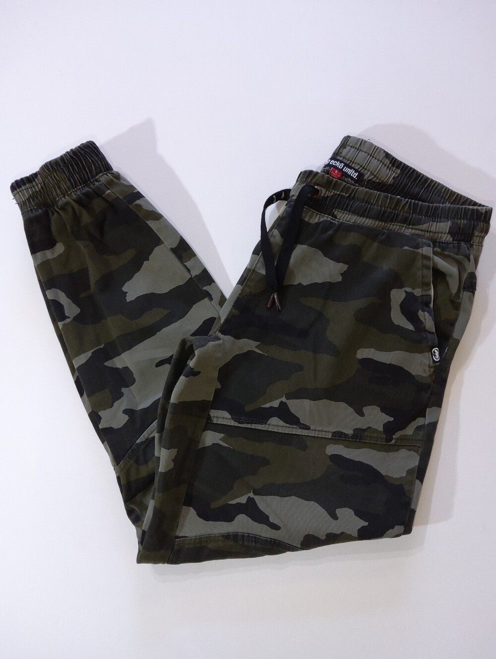 Ecko Unltd Camo Joggers Womens Large Green Tan Y2K Retro Festival Streetwear